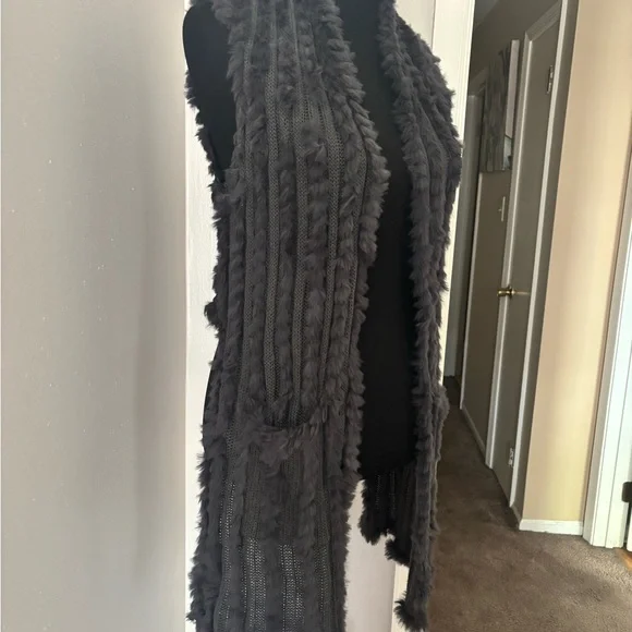 Love Token REAL RABBIT FUR shawl - Picture 2 of 7